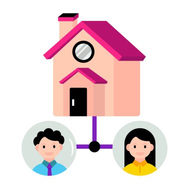 Düz tasarım bir emlakçı