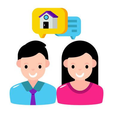 Mülkiyet iletişiminin modern tasarım simgesi 