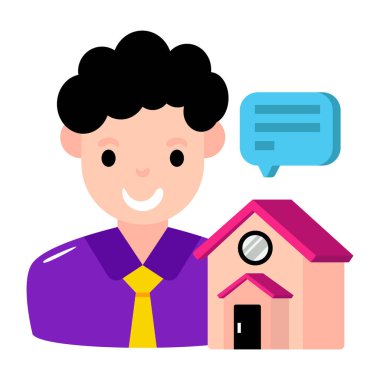 Düz tasarım bir emlakçı 