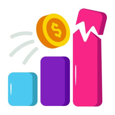 A premium download icon of financial chart 
