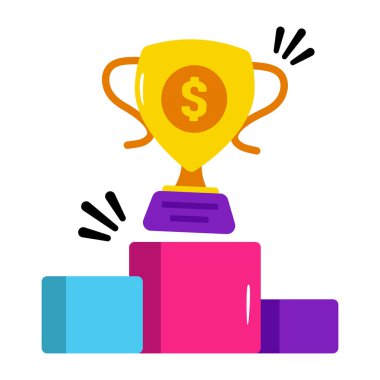 İş başarısının düz tasarım simgesi 