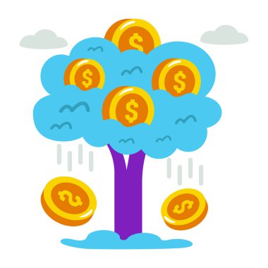 Para ağacının yaratıcı tasarım simgesi