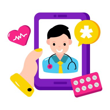 Online doktor danışmanlığının eşsiz bir tasarım simgesi 