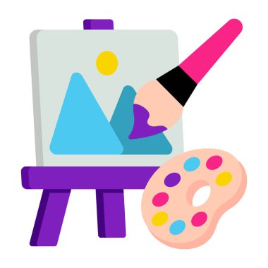 Boyama vektör tasarımı, düz simge 