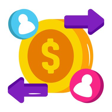 Para transferinin düzenlenebilir tasarım simgesi 