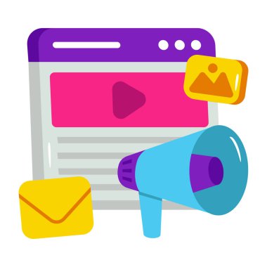 Web video pazarlamasının modern tasarım simgesi 