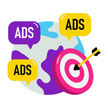 Küresel reklamların modern tasarım simgesi 