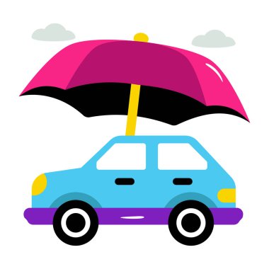 Araba sigortasının modern tasarım çizimi 