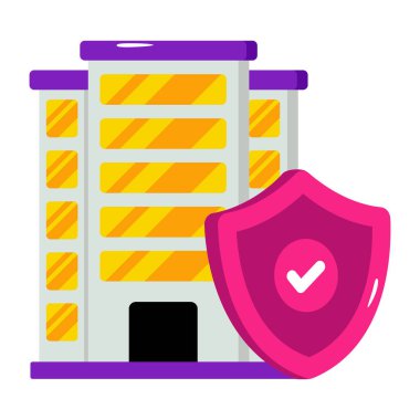 Bina güvenliğinin modern tasarım çizimi 