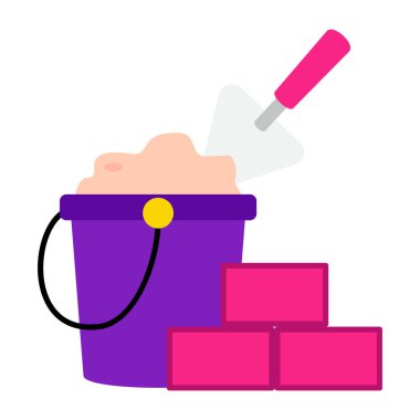 İnşaat araçlarının renkli tasarım simgesi 