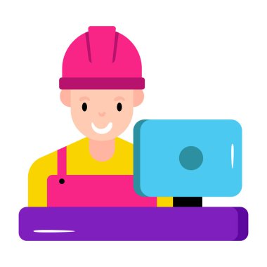 Bilgisayar operatörünün modern tasarım simgesi 