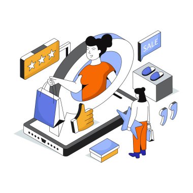 Müşterilerin geri bildirimlerinin düz tasarım çizimi