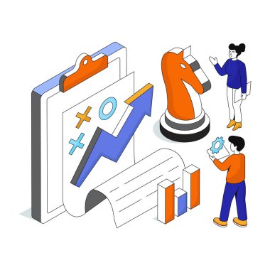 Ticari büyüme stratejisinin modern tasarım çizimi