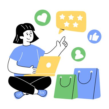 Alışverişin eşsiz bir illüstrasyonu