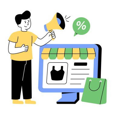 Çevrimiçi indirimin yaratıcı tasviri