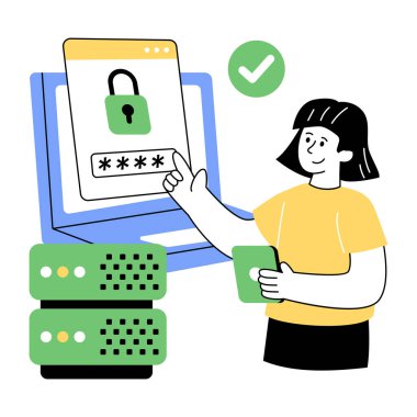 An illustration design of locked server