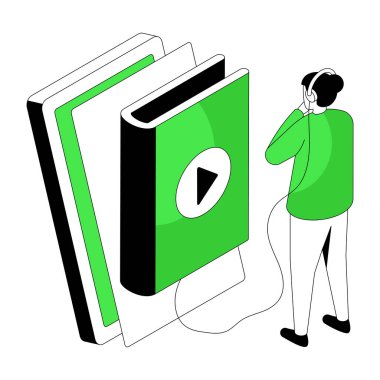 Audiobook 'un yaratıcı tasarım çizimi