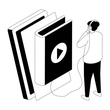 Audiobook 'un yaratıcı tasarım çizimi