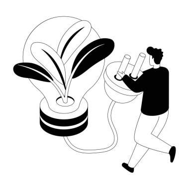 Yeşil enerjinin modern tasarım çizimi