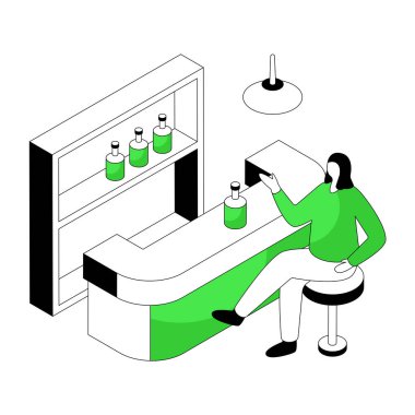 Çubuk sayaç illüstrasyonu, düzenlenebilir vektör