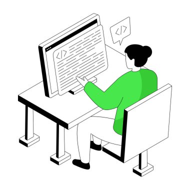 Yazılım geliştiricisinin eşsiz tasarım çizimi