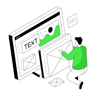 Web sitesi tasarımının modern tasarım çizimi