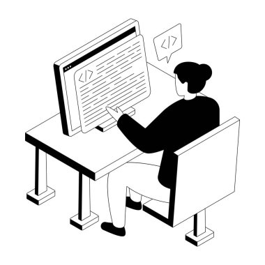 Yazılım geliştiricisinin eşsiz tasarım çizimi