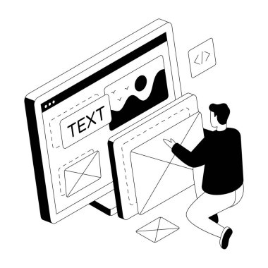 Web sitesi tasarımının modern tasarım çizimi