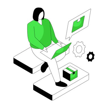 Lojistik sohbetin düzenlenebilir tasarım çizimi