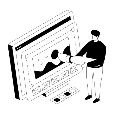 Web tasarımının premium indirme vektörü