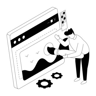 Web sitesi tasarımının premium indirme vektörü