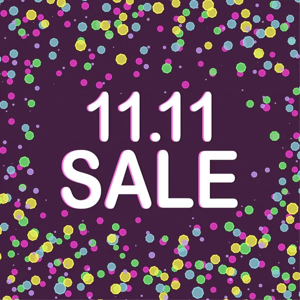 Global sale November 11. Sales banner for shops. Discount sale design. Festive decoration for sales