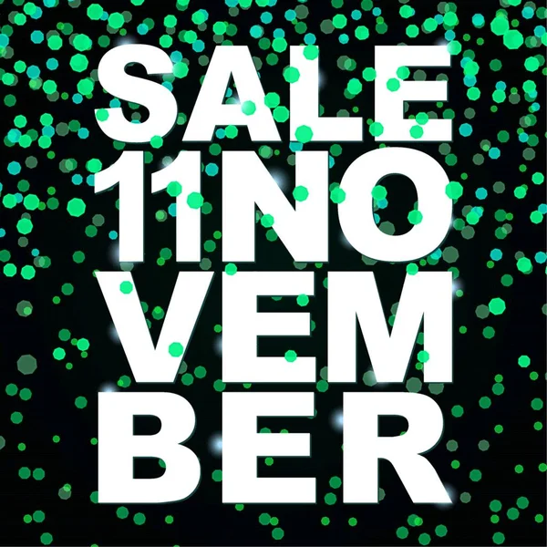 Global sale November 11. Sales banner for shops. Discount sale design. Festive decoration for sales