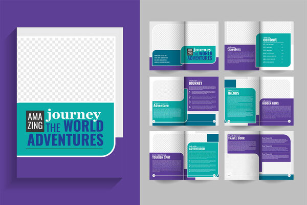 Шаблон шаблона журнала Travel Magazine. Брошюра по туризму и городскому гиду или шаблон журнала.