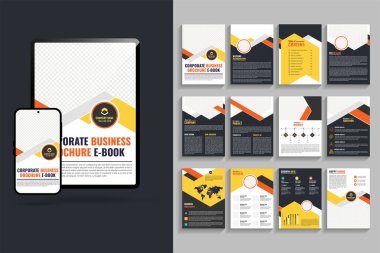 professional and creative Corporate Annual Report Ebook. orange and purple color Digital Brochure