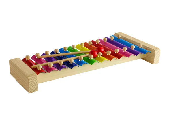 Kinder xylofoon speelgoed geïsoleerd op witte achtergrond — Stockfoto