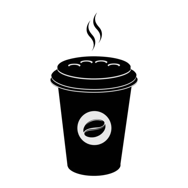 咖啡杯图标 热饮眼镜的符号 白色上的扁平图标 矢量说明 — 图库矢量图片