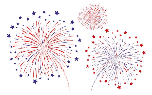 Fireworks White Background Vector — Stock Vector