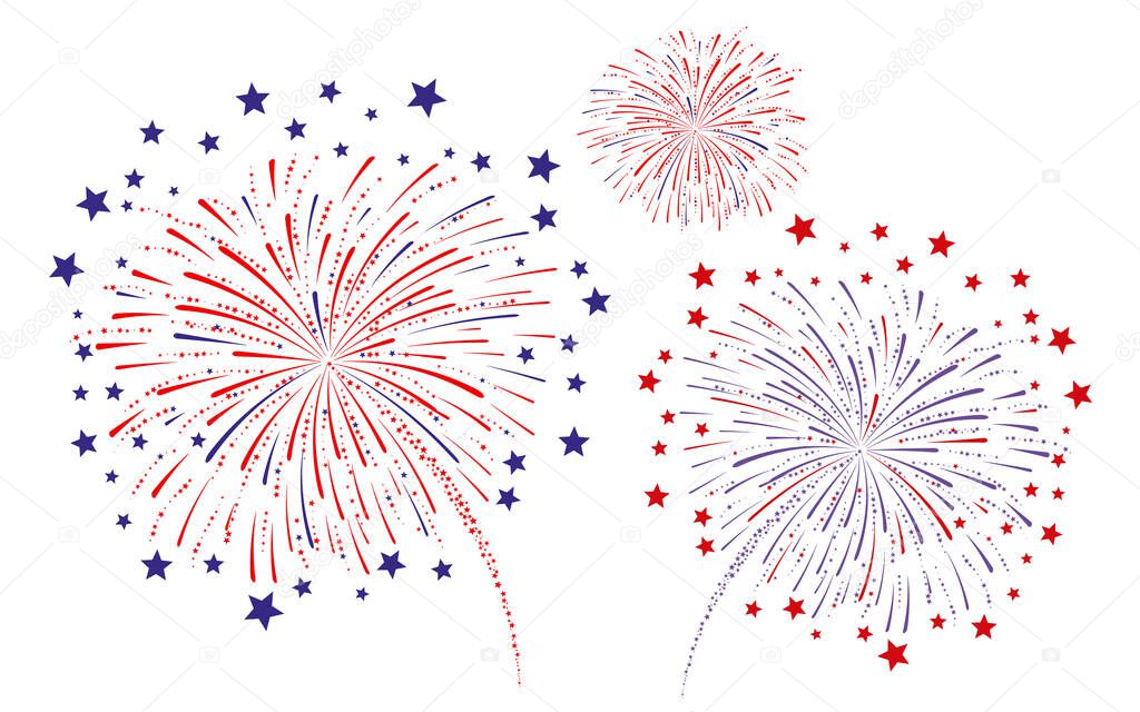 Fireworks on a white background Vector