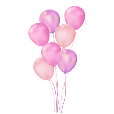 Renkli renkli balonlar seti. Beyaz arka planda izole edilmiş. - Evet. Vektör illüstrasyonu