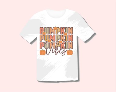 Turuncu kabaklı ve tipografili gömlek tasarımı.