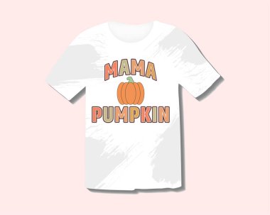 Şirin Cadılar Bayramı Balkabağı tişörtü. vektör illüstrasyonu