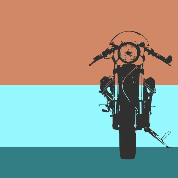 Мотоцикл. Вид спереди. Черный символ . — стоковый вектор