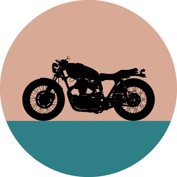 Motorcykel. Sidovy. Svart symbol. — Stock vektor