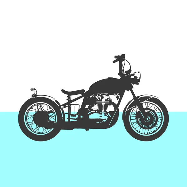 Motorcykel. Sidovy. Svart symbol. — Stock vektor