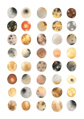 El çizimi suluboya daireler