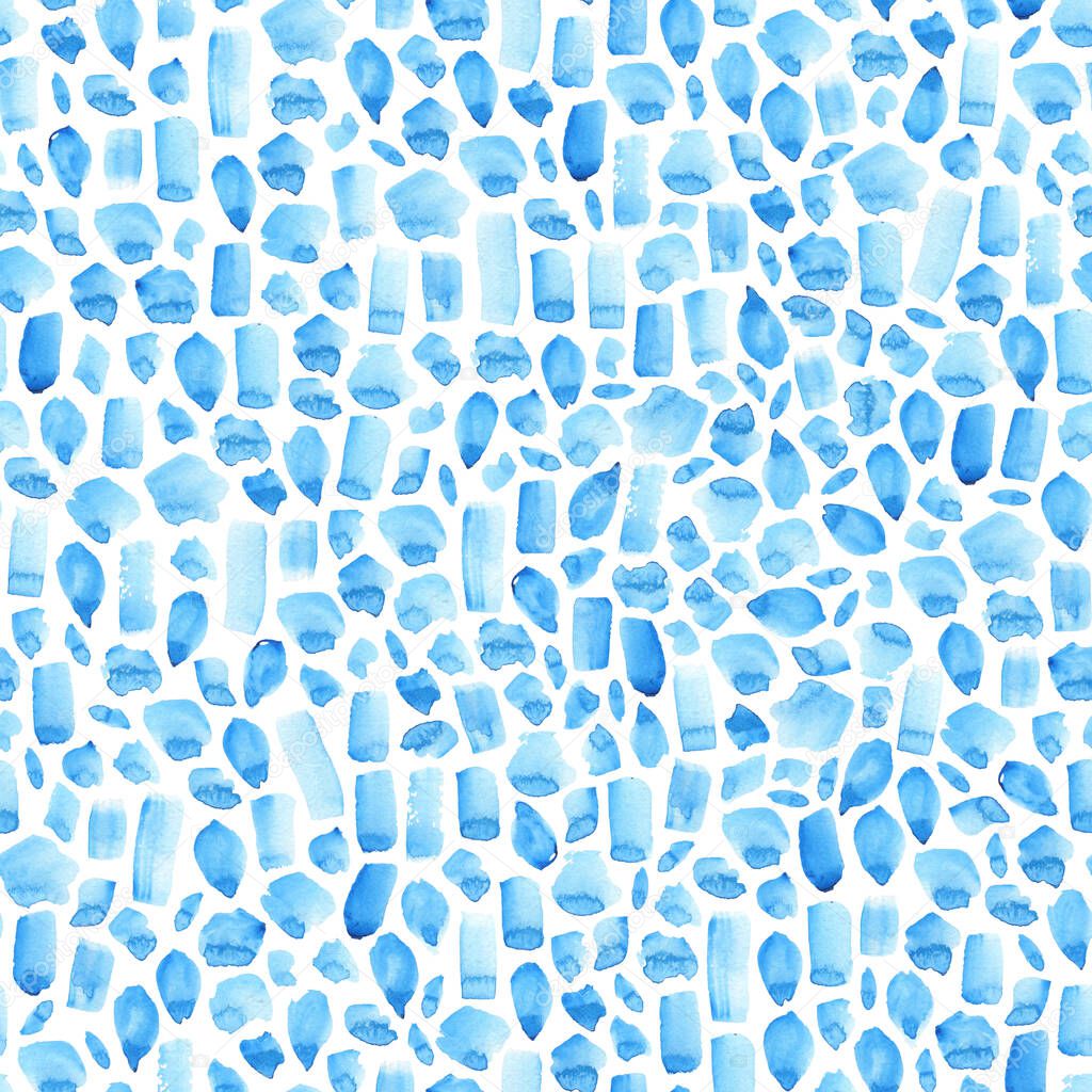 Seamless watercolor pattern with hand made dots and smears