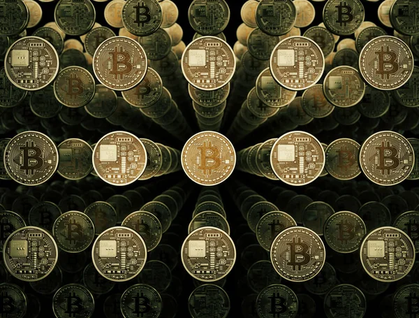 Bitcoin Κέρματα Υψηλής Ποιότητας Λεπτομέρεια Φωτογραφία Αρχείου
