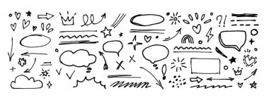 El çizimi Doodle Elementleri Koleksiyonu