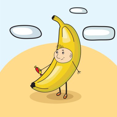 Çocuk muz şeker vektör ile